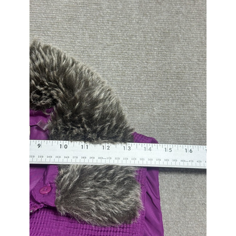 Mountain Lake Vest Womens Medium Purple Faux Fur Collar Quilted Puffer Zip - Picture 5 of 9